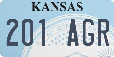 KS license plate 201AGR
