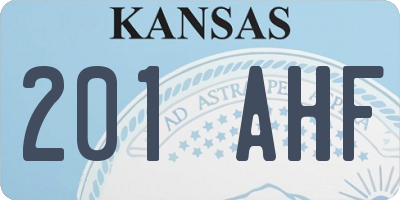 KS license plate 201AHF