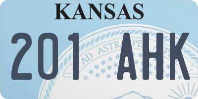 KS license plate 201AHK
