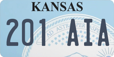 KS license plate 201AIA