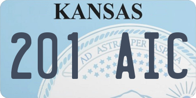 KS license plate 201AIC
