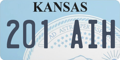 KS license plate 201AIH