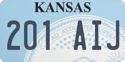 KS license plate 201AIJ