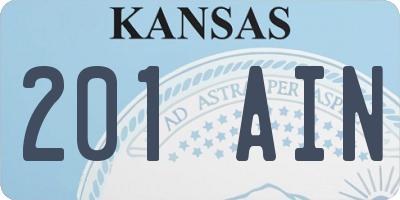 KS license plate 201AIN