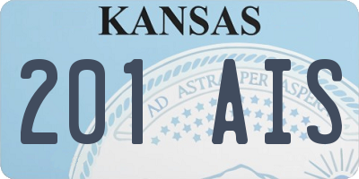 KS license plate 201AIS