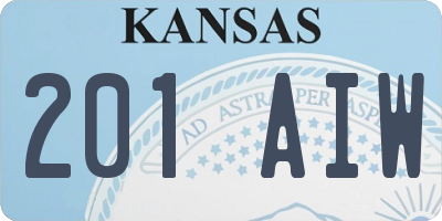 KS license plate 201AIW
