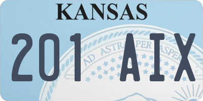 KS license plate 201AIX
