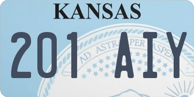 KS license plate 201AIY