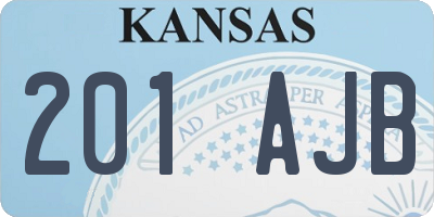 KS license plate 201AJB
