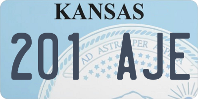 KS license plate 201AJE