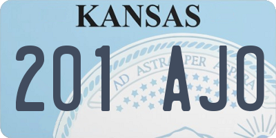 KS license plate 201AJO
