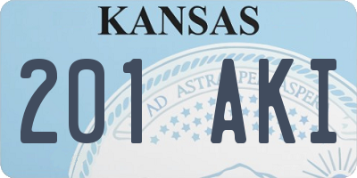 KS license plate 201AKI