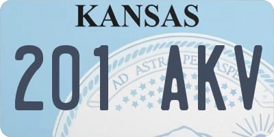 KS license plate 201AKV