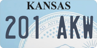 KS license plate 201AKW