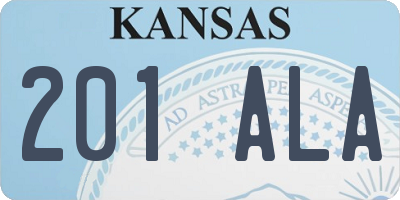 KS license plate 201ALA