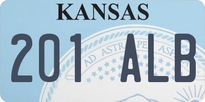 KS license plate 201ALB