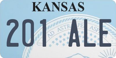 KS license plate 201ALE