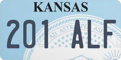 KS license plate 201ALF