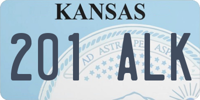 KS license plate 201ALK