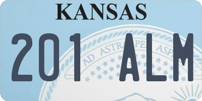 KS license plate 201ALM