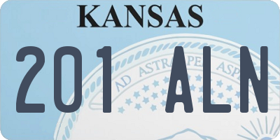 KS license plate 201ALN