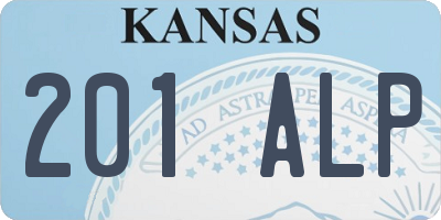 KS license plate 201ALP