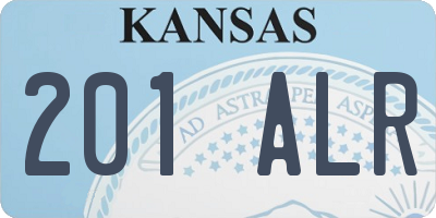 KS license plate 201ALR