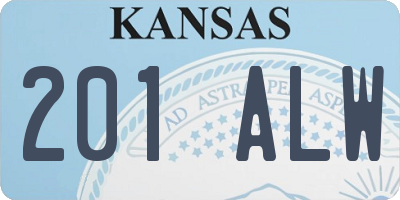KS license plate 201ALW