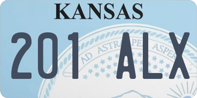 KS license plate 201ALX