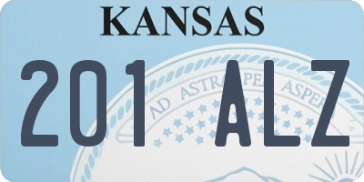 KS license plate 201ALZ