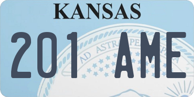 KS license plate 201AME