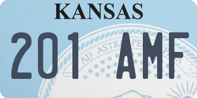 KS license plate 201AMF