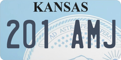 KS license plate 201AMJ