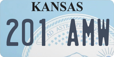 KS license plate 201AMW