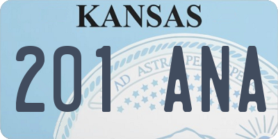 KS license plate 201ANA