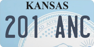 KS license plate 201ANC