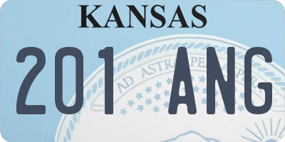 KS license plate 201ANG
