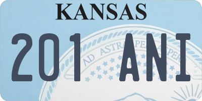 KS license plate 201ANI