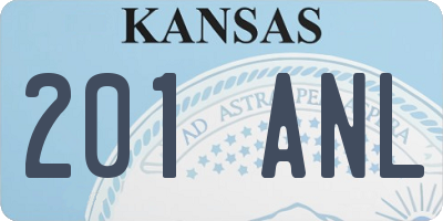 KS license plate 201ANL