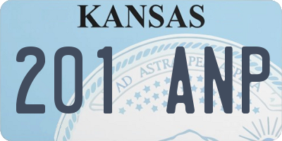 KS license plate 201ANP