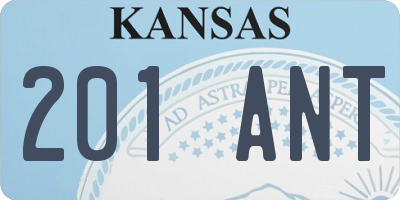KS license plate 201ANT
