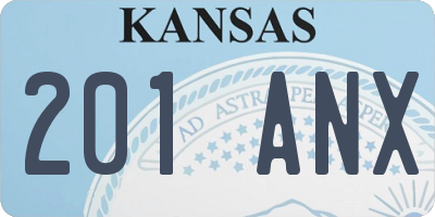 KS license plate 201ANX