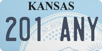 KS license plate 201ANY