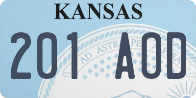 KS license plate 201AOD