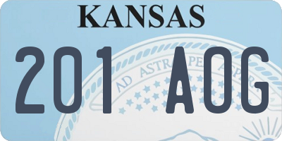 KS license plate 201AOG