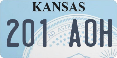 KS license plate 201AOH