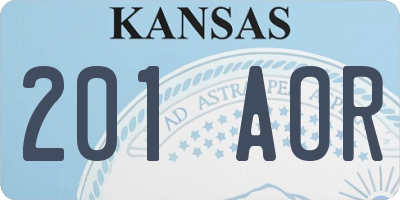 KS license plate 201AOR