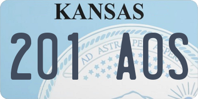 KS license plate 201AOS