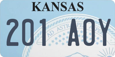 KS license plate 201AOY