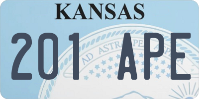 KS license plate 201APE